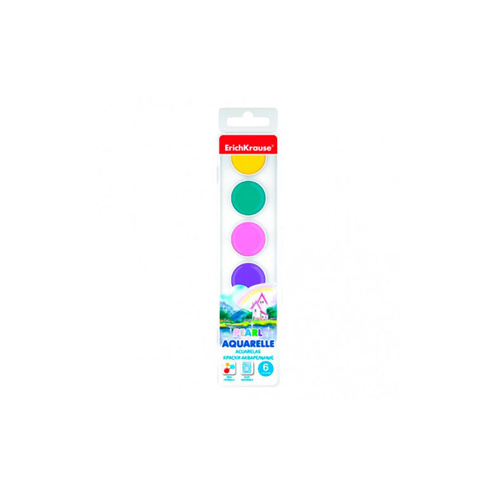 ACUARELAS ESTUCHE 6 COLORES PERLADOS