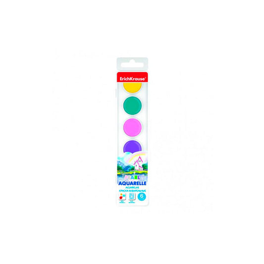 ACUARELAS ESTUCHE 6 COLORES PERLADOS