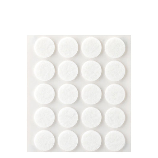 PACK 20 FIELTROS BLANCOS SINTETICOS ADHESIVOS Ø17mm PLASFIX INOFIX
