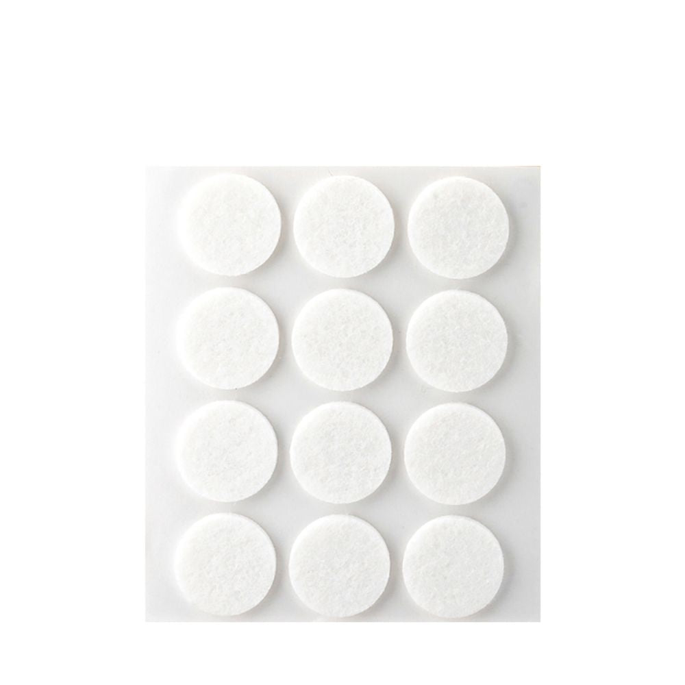 PACK 12 FIELTROS BLANCOS SINTETICOS ADHESIVOS Ø22mm PLASFIX INOFIX