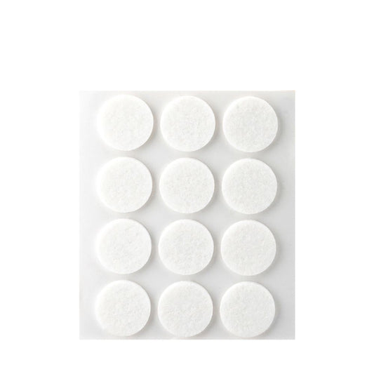 PACK 12 FIELTROS BLANCOS SINTETICOS ADHESIVOS Ø22mm PLASFIX INOFIX