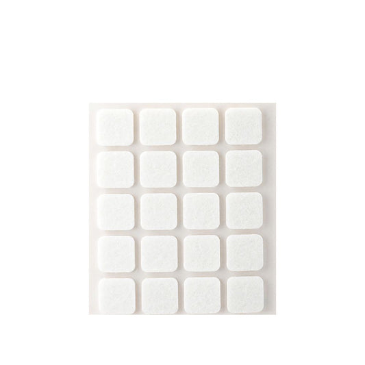 PACK 20 FIELTROS BLANCOS SINTETICOS ADHESIVOS 17x17mm PLASFIX INOFIX