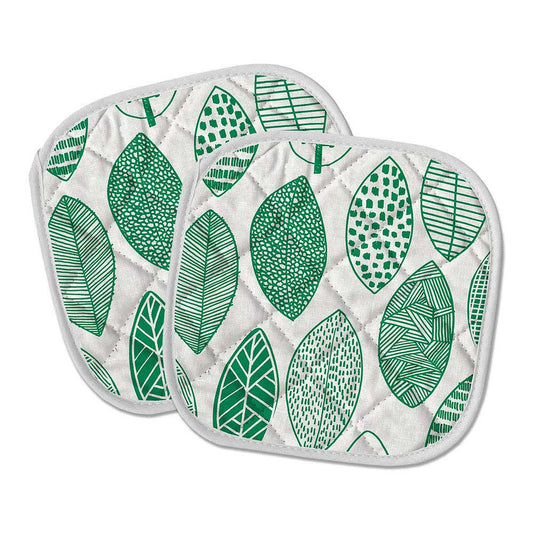 AGARRADORES COCINA ACOLCHADOS HOJAS 20 x 20 cm, 2 uds