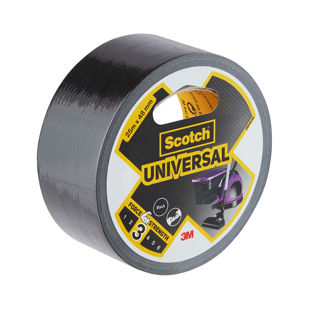 CINTA AMERICANA UNIVERSAL 3; NEGRA 48 mm x 25 m