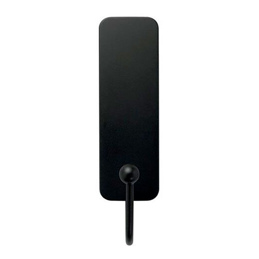 GANCHO MEDIANO, NEGRO MATE, 25 x 35 x 95 mm, 1 ud + 2 TIRAS, MÁX 1,3 kg