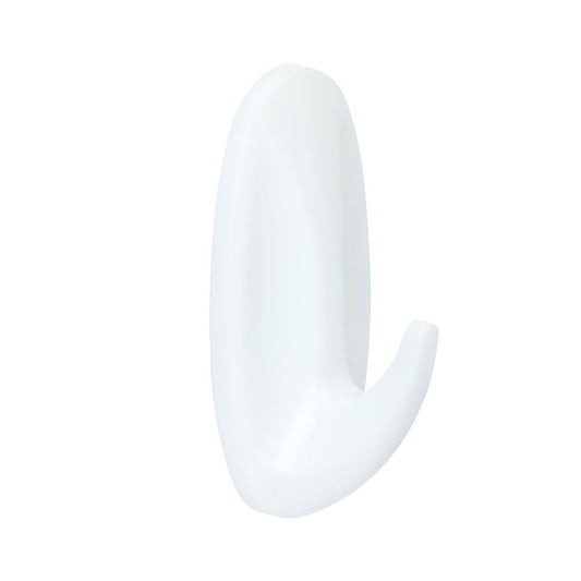 GANCHO BLANCO, MEDIANO, 29 x 79 x 29 mm, 2 uds + 4 tiras, MÁX 1,3 Kg