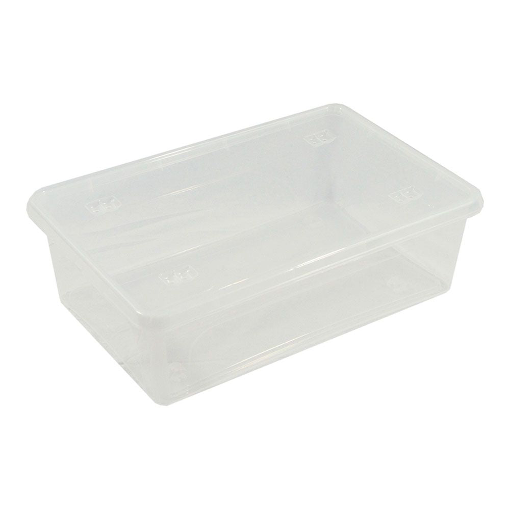 CAJA TRANSPARENTE MULTIUSOS CON TAPA 29 l; 58,5 x 39 x 17 cm