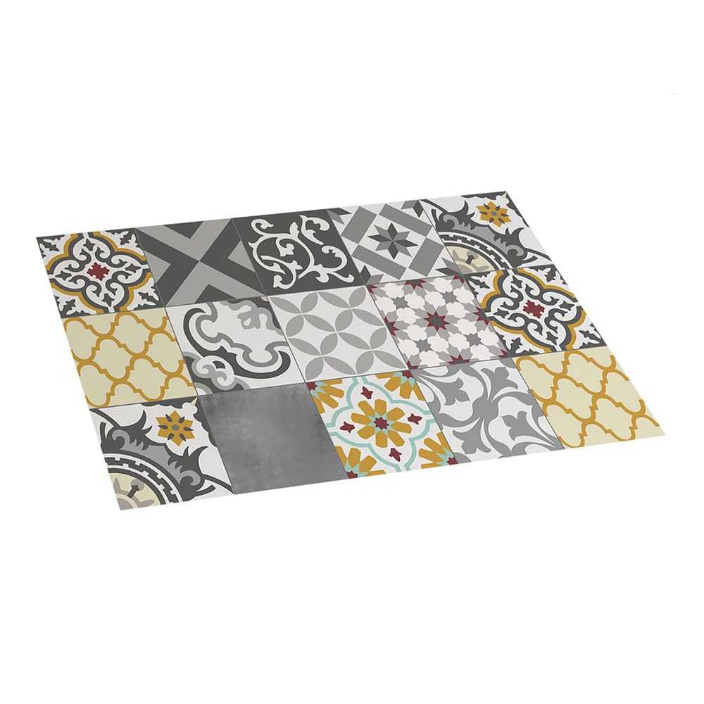 ALFOMBRA VINÍLICA CROMA PATCH GRIS-AMBAR 45 x 75 cm
