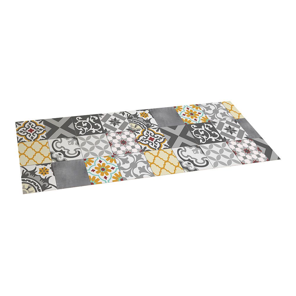 ALFOMBRA VINÍLICA CROMA PATCH GRIS-AMBAR 50 x 140 cm