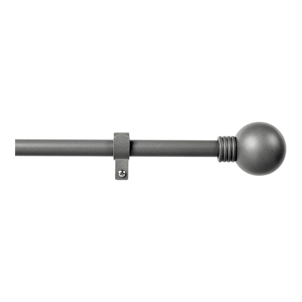 KIT BARRA CORTINA ANILLO PLOMO EXTENSIBLE DE 110 - 200 cm
