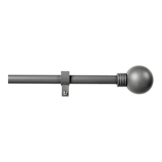 KIT BARRA CORTINA ANILLO PLOMO EXTENSIBLE DE 110 - 200 cm