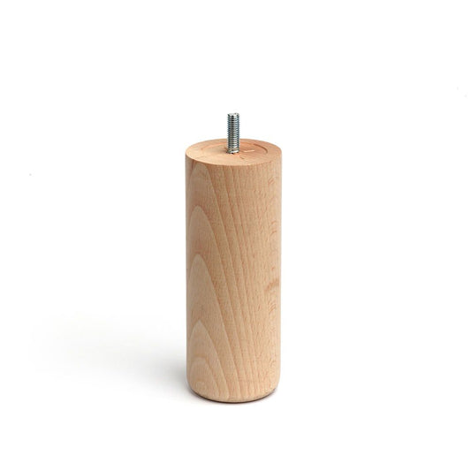 PATA DE MADERA CILÍNDRICA DE HAYA EN COLOR CRUDO MOD.447. DIMENSIONES Ø5,6x15cm REI