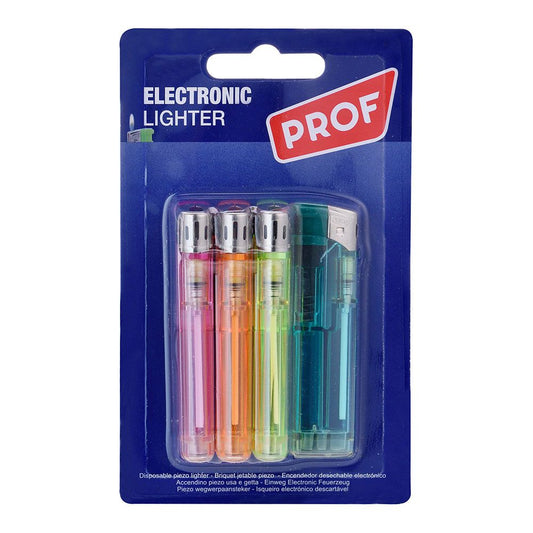 ENCENDEDOR ELECTRÓNICO, COLORES SURTIDOS,  BLISTER 4 uds