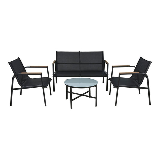 CONJUNTO JARDÍN 4 PIEZAS METAL ANTRACITA