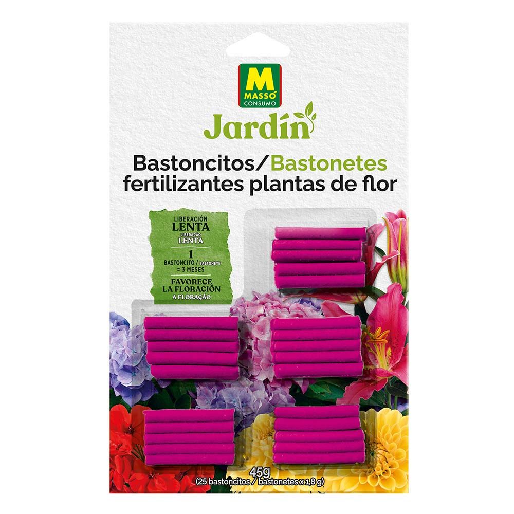 BASTONCITOS FERTILIZANTES PLANTAS FLOR, 25 unidades