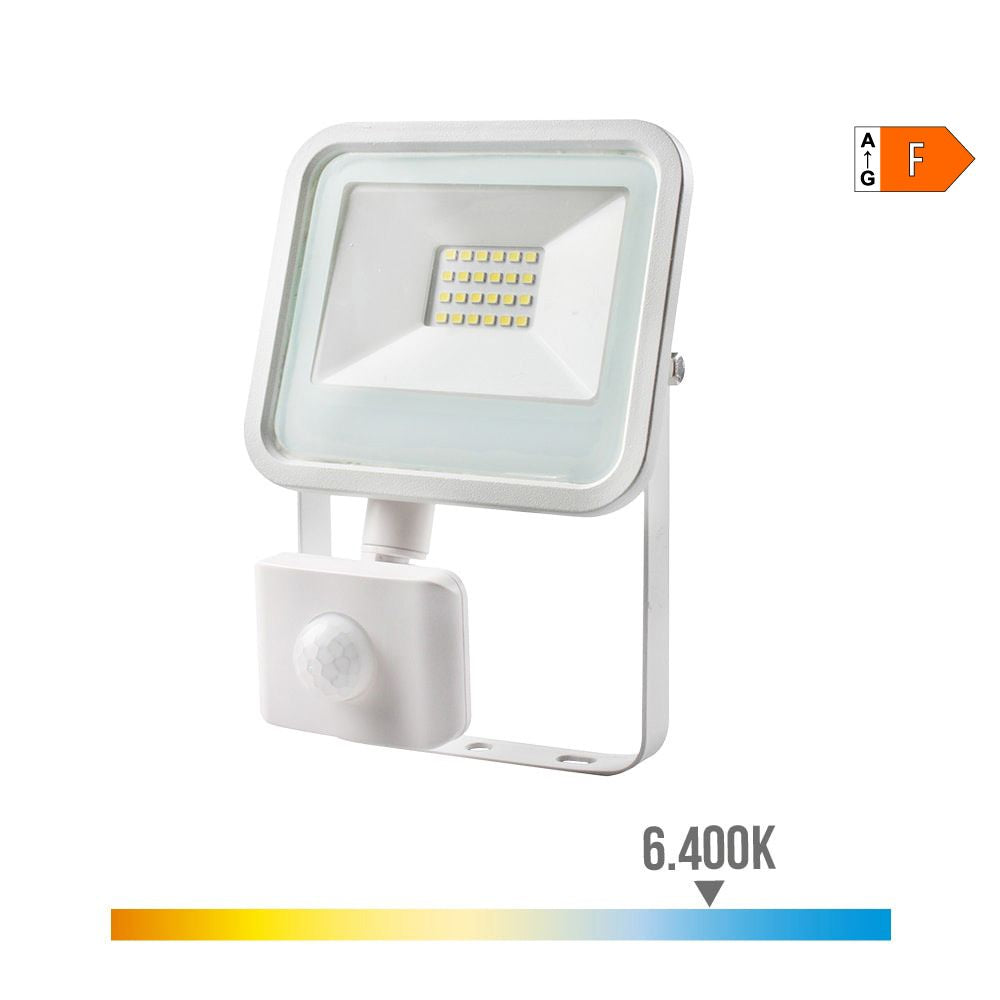 FOCO PROYECTOR LED CON SENSOR DE PRESENCIA 20 W, 1520 lm, 6400 K, LUZ FRÍA; 12,4 x 4,5 x 15,8 cm
