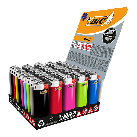 ENCENDEDOR MINI J25 COLORES SURTIDOS EXPOSITOR 50 uds