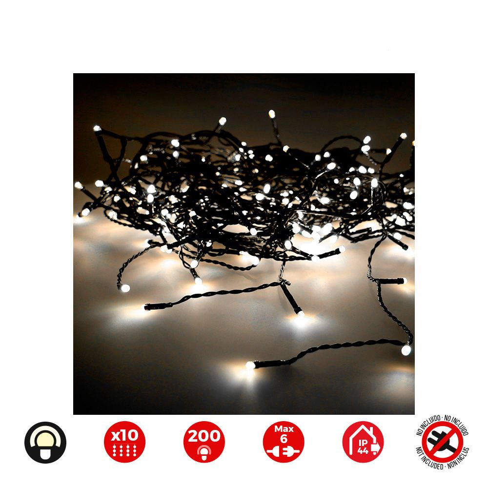 CORTINA LED EASY-CONNECT, BLANCO CÁLIDO, INTERIOR-EXTERIOR 2m
