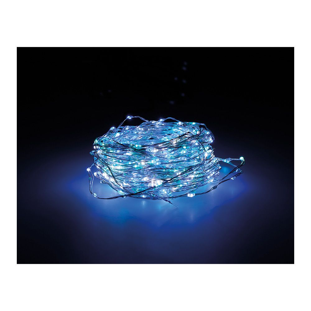 GUIRNALDA MICRO LED EXTRA DENSE 567 LEDS COLORES PASTEL PARPADEANTE CABLE PLATA 14 m