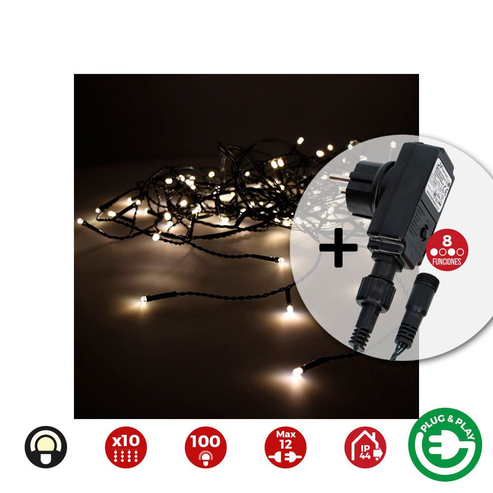 CORTINA CON PROGRAMDOR EASY-CONNECT, BLANCO CÁLIDO, 2x1m