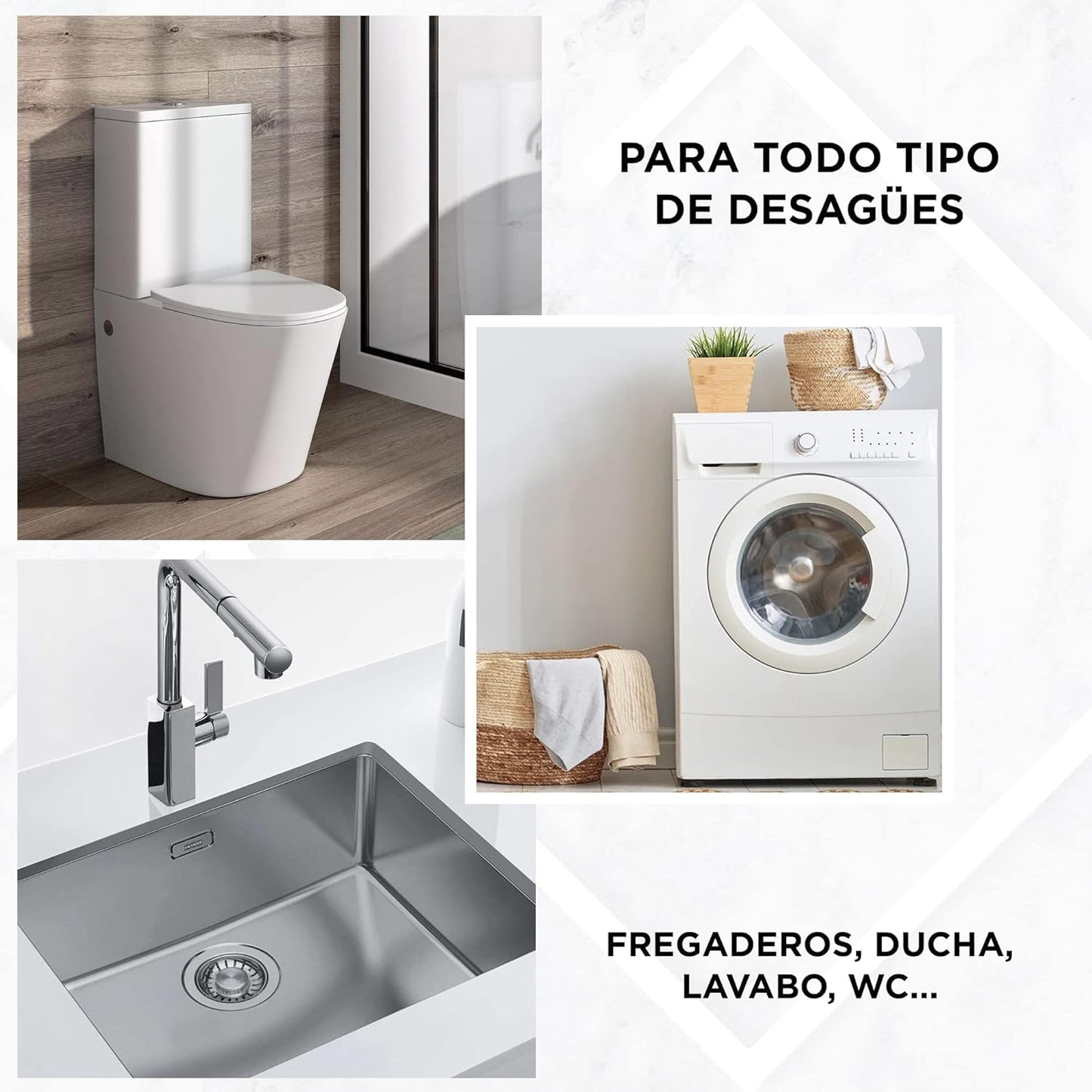 Desatascador tuberías profesional en espiral de 3M X 5MM desatascador fregadero, ducha, bañera, lavabo, wc, etc. Alambre Desatascador tuberías con mango de manivela. Muelle desatascador