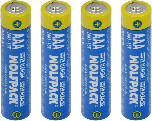 WOLFPACK LINEA PROFESIONAL Pila Alcalina AAA LR-3 Blister 4 Piezas [Clase de eficiencia energética A]