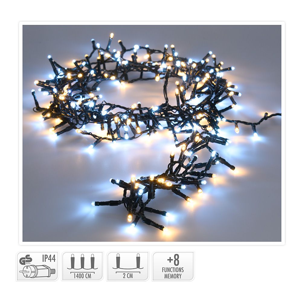 GUIRNALDA SNAKE 700 LEDS LUZ FRIA Y CALIDA 17 m