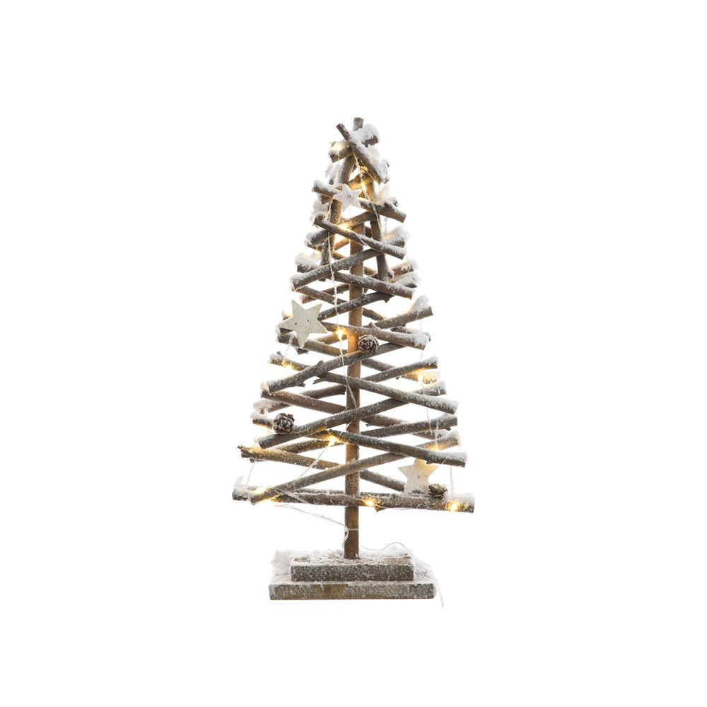 ARBOL DE TRONCOS MICRO LED EFECTO NEVADO 25 x 12 x 50 cm