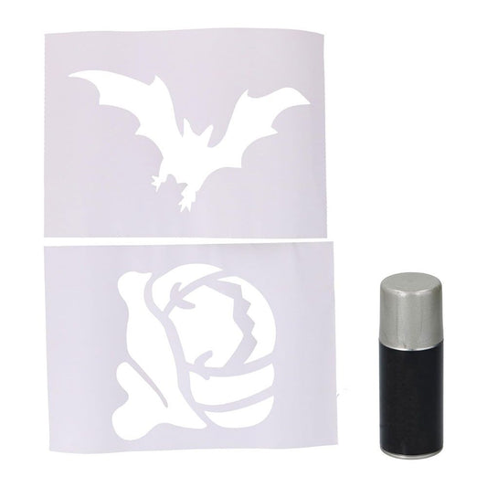 SET DE DECORACIÓN PARA VENTANAS HALLOWEEN SPRAY + PLANTILLAS