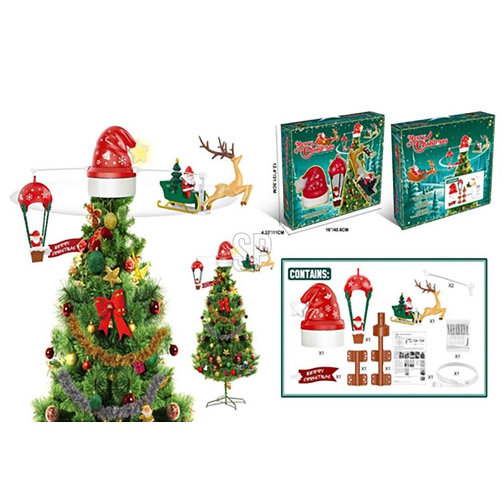 ADORNO NAVIDEÑO MÓVIL GIRATORIO PARA PUNTA DEL ÁRBOL