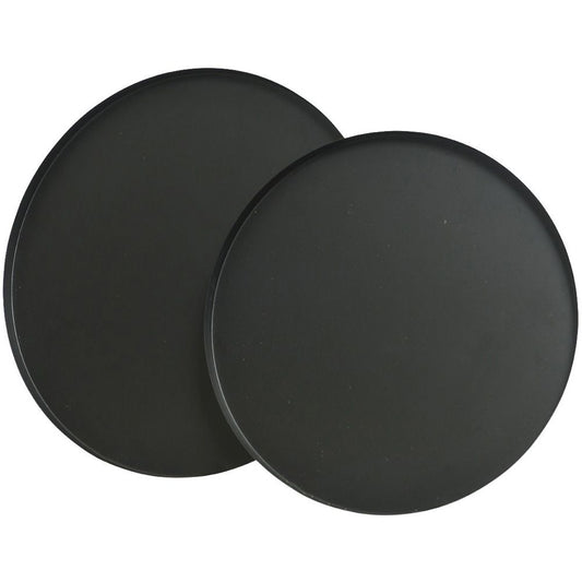 BANDEJAS REDONDA DE ACERO NEGRO MATE 2 MEDIDAS, Ø35 cm Y Ø30 cm