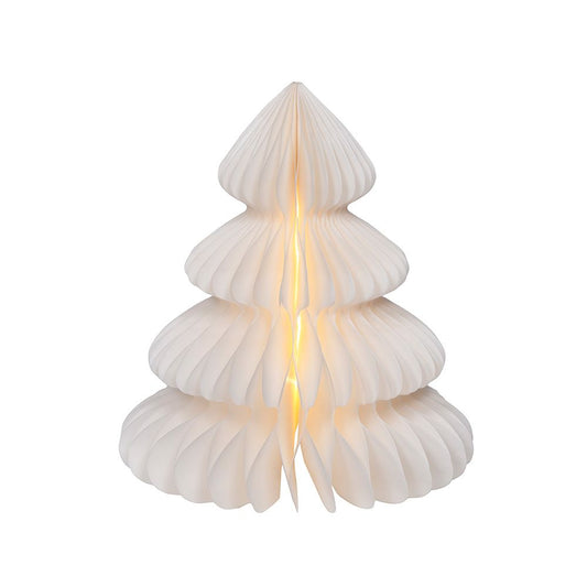 ÁRBOL BLANCO DE PAPEL, 20 LEDS, Ø24 x 28 cm