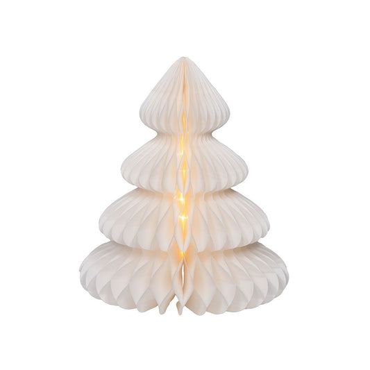 ÁRBOL BLANCO DE PAPEL, 40 LEDS, Ø42 x 48 cm