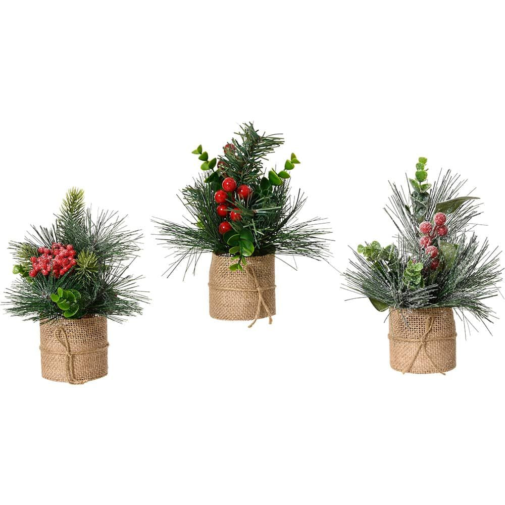 PLANTA DECORACIÓN PEQUEÑA NAVIDAD, USO INTERIOR, MODELOS VARIADOS, 20 x 15 cm