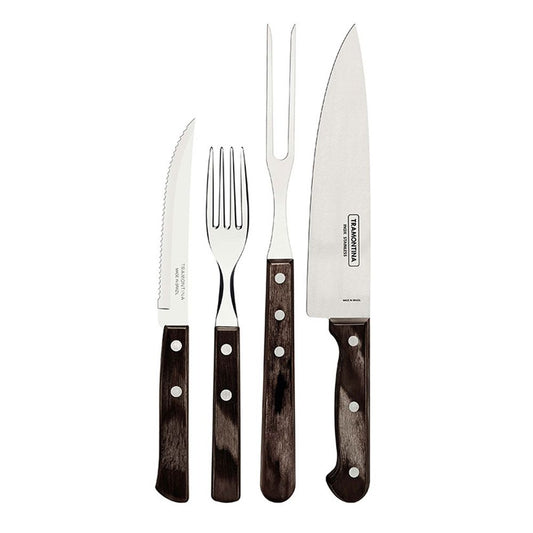 JUEGO PARA ASADO FSC POLYWOOD CASTAÑO 14 PIEZAS
