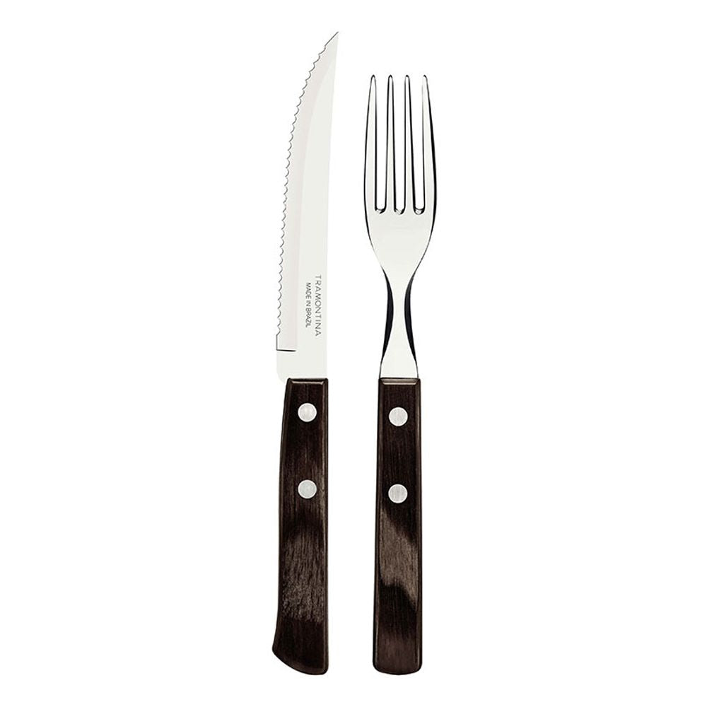 JUEGO PARA ASADO FSC POLYWOOD CASTAÑO 12 PIEZAS