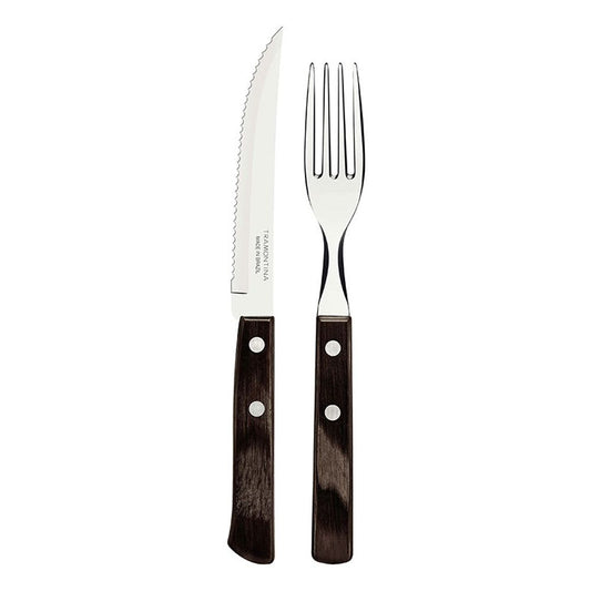 JUEGO PARA ASADO FSC POLYWOOD CASTAÑO 12 PIEZAS
