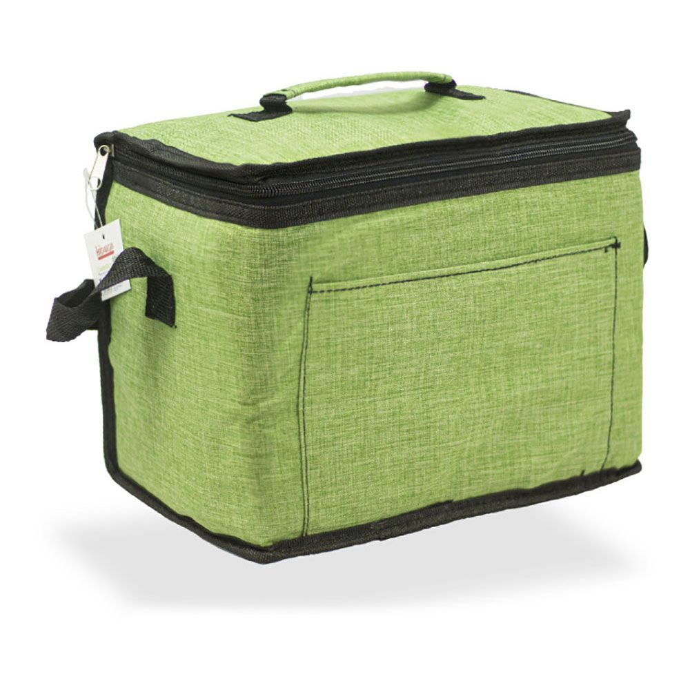 NEVERA DISEÑO TEJANA CON ASA COLOR VERDE, 10 L