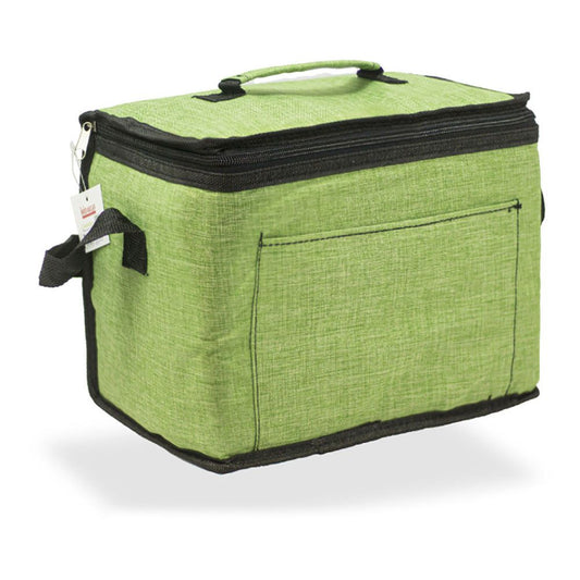NEVERA DISEÑO TEJANA CON ASA COLOR VERDE, 10 L