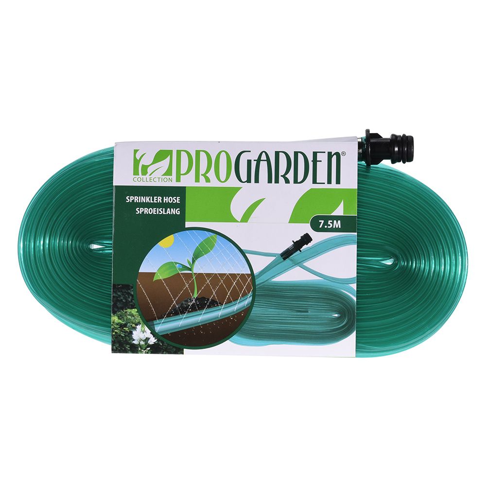 MANGUERA DE IRRIGACION CON CONECTOR. MICROPERFORADA. COLOR VERDE 7,5 m 25mm