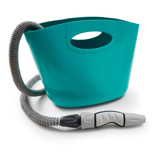 KIT MANGUERA EXTENSIBLE AQUAPOP 15m  CON CESTA DE PLÁSTICO COLOR AZUL GF80267600 GF