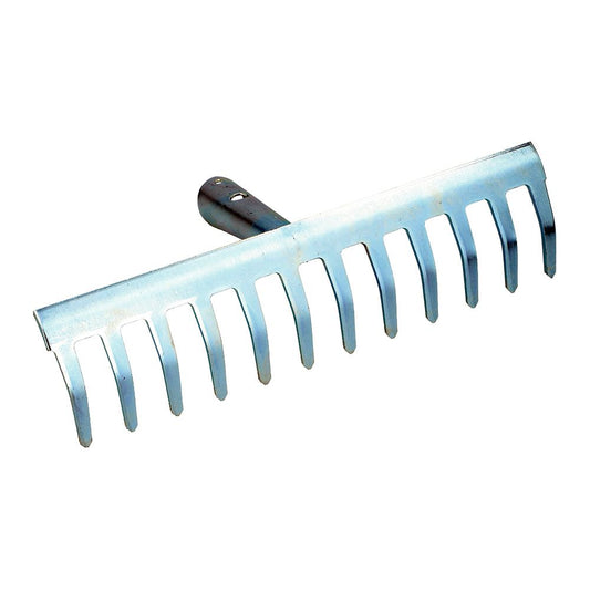 RASTRILLO METÁLICO DE ACERO GALVANIZADO 12 DIENTES 29,5 x 13 cm