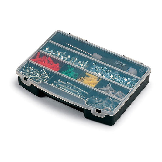ORGANIZADOR DE COMPARTIMENTO CON TAPA 10 DIVISIONES FIJAS 24,5 x 18 x 4 cm