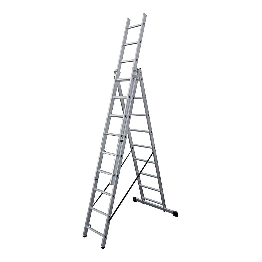 ESCALERA TRANSFORMABLE DE ALUMINIO 3 x 9 PELDAÑOS