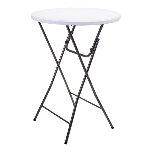MESA REDONDA PLEGABLE COLOR BLANCO Ø80 x 110 cm