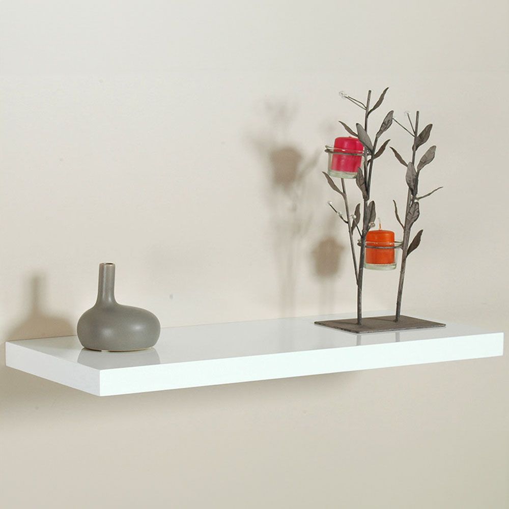 ESTANTERIA CON FIJACIÓN INVISIBLE 80 x 25 cm  BLANCO