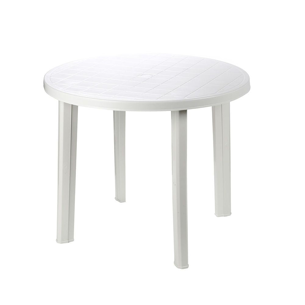 MESA REDONDA TONDO COLOR BLANCO PARA EXTERIOR Ø90 x 72 cm