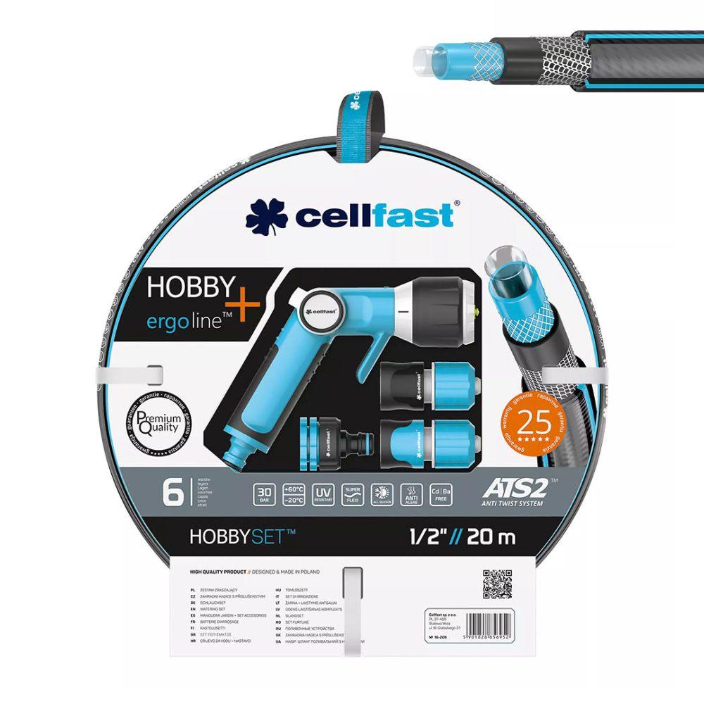 KIT MANGUERA DE JARDÍN HOBBY Ø12,5 mm, ½ pulg, 20 m