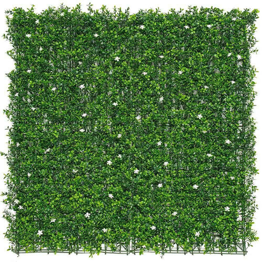 JARDÍN VERTICAL COLOR VERDE CON FLORES DE JAZMÍN 50 x 50 cm, 4 uds