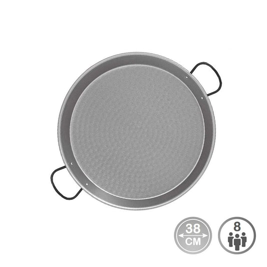 PAELLERA TRADICIONAL DE ACERO PULIDO Ø38 cm (8 PERSONAS)